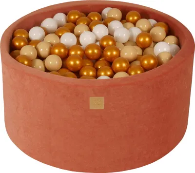 Produktbild von MeowBaby Marsalarot Bällebad rund 90x40cm, bälle: Weiß/Beige/Gold