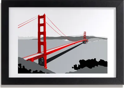Produktbild von Bild 30x20 MDF-Rahmen, Wandkunst Brücke in San Francisco