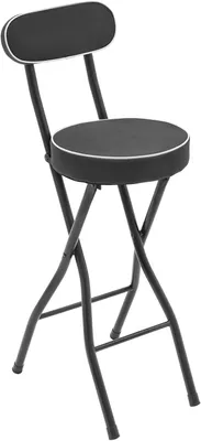 Imagen del producto de Taburete plegable con respaldo, de 65 cm de altura, juego de 2 unidades, ideal para la cocina