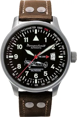 Produktbild von Aristo Herren Messerschmitt Uhr Fliegeruhr Automatik ME-209-A Leder