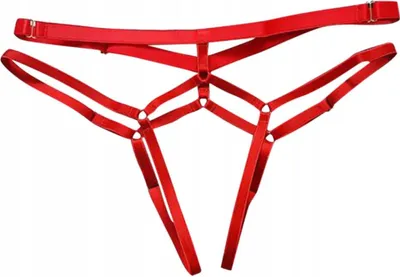 Produktbild von Damenunterhosen - Offene Slips - Sinnliche Strings - Mit Ausschnitt - Slips Mit Spitze - Rot