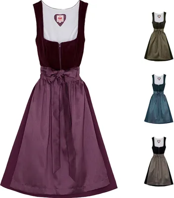 Produktbild von Spieth & Wensky Dirndl Dasing Lange-Dirndl Kleid 2-teiliges Trachtenkleid, Farbe:Lila, Größe:44/2XL