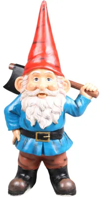 Produktbild von Gartenzwerg Figur Zwerg mit roter Mutze und Axt - Keramik - 30 cm
