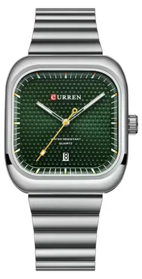 Produktbild von CURREN Herrenuhr 41638 mit Edelstahlarmband, Silber und Grün KP41638
