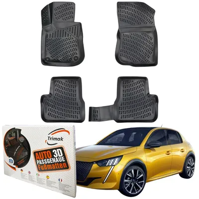 Produktbild von Trimak Autofußmatten kompatibel mit Peugeot 208 2. Gen. ab 2019 Auto Allwetter Gummimatten