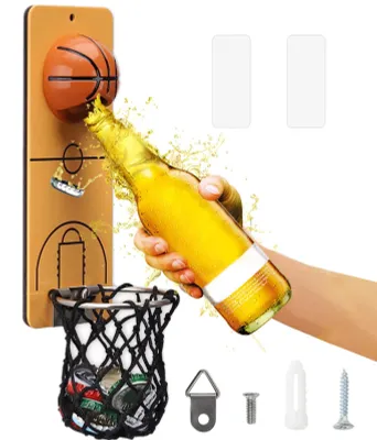 Magnetischer Flaschenöffner mit Auffangbehälter, Basketball-Design