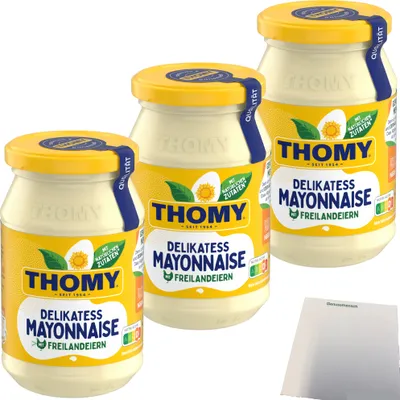 Produktbild von Thomy Delikatess Mayonnaise 80% 3er Pack (3x250ml) + usy Block
