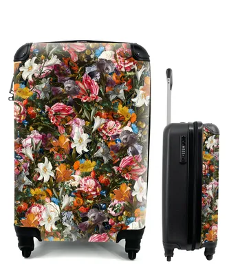 Produktbild von MuchoWow® Koffer Handgepäck Trolley Rollkoffer Kleine Reisekoffer mit 4 Rollen - Blumen - Schmetterling - Design - Kunst - Abstrakt - Malerei - Alte Meister - Cabin Size < 55x40x23 cm & 55x40x20 cm - Fotokoffer - Kabinenkoffer - Boardgepäck - Reise-Box - Reisekoffer - Reisegepäck - Koffer mit Bild - Trolley für Kinder
