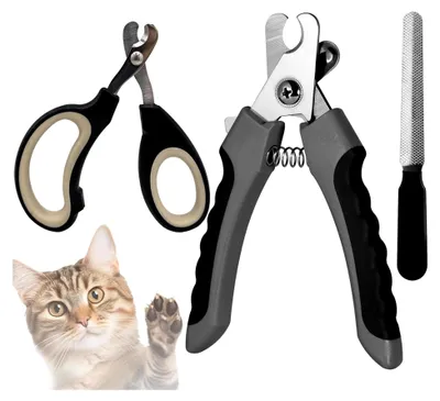 Produktbild von 3-in-1 Krallenschneider für Hunde und Katzen, Nagelknipser mit Nagelfeile aus Edelstahl für die Krallenpflege von Haustieren