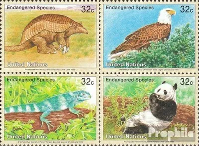 Produktbild von Briefmarken UNO - New York 1995 Mi 681-684 Viererblock (kompl.Ausg.) FDC Gefährdete Tiere