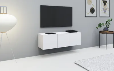 Produktbild von Kommode Lowboard hängend "Vaasa" 114cm, 3-türig, weiß-matt