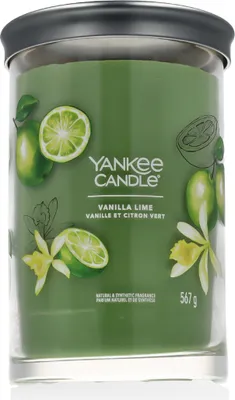 Productafbeelding van Yankee Candle Signature, cilinderkaars, groen, met de geur van limoen en vanille, brandduur 100 uur, 1 stuk