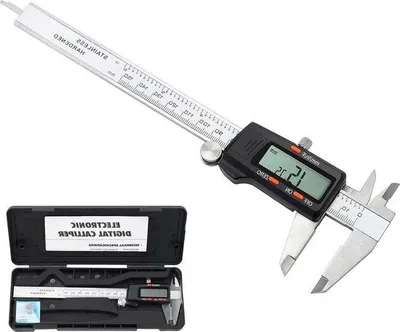 Produktbild von 150mm Edelstahl Digital-Lineal mit LCD-Anzeige und Längenbreitenmessung