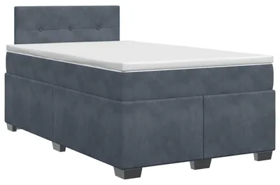 Obrázek produktu pro vidaXL Skříňová postel s matrací tmavě šedá 120 x 190 cm sametová