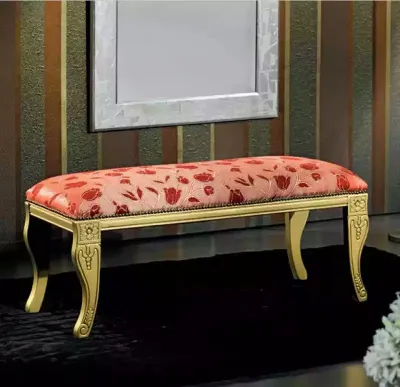 Produktbild von Designer Bank Polsterbank Klassischer Hocker Sitzmöbel Sitzbänke Stoff