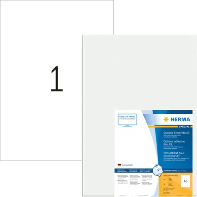 Obrázek produktu pro HERMA 9542, Bílá, Obdélník, A3, Univerzální, Polyetylen, Matný