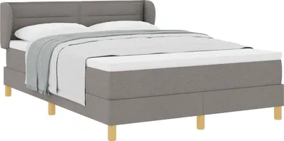 Zdjęcie produktu dla Łóżko sprężynowe z materacem Ciemnoszary 140 x 190 cm tkanina