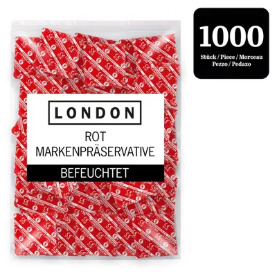 Immagine prodotto di London - Rosso - Preservativi umidi alla fragola