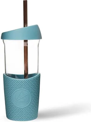 Immagine prodotto di Tazza riutilizzabile per frullati con coperchio e cannuccia