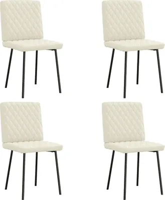 Image de Chaises à manger lot de 4 Crème Velours