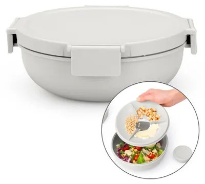 Produktbild von Brabantia Make & Take, Salatschüssel, Rund, Kunststoff, Grau, 1300 l, Persönlich