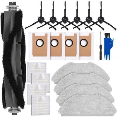 Produktbild von Zubehörset für AIRROBO T20 Saugroboter, 19 teilige Ersatzteile Staubsaugerzubehör, 1 Hauptbürsten, 4 HEPA-Filter, 4 Wischtücher, 6 Seitenbürsten, 4 Staubbeutel