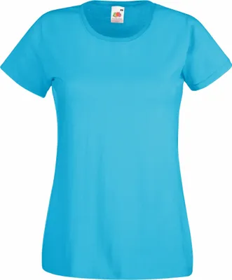 Produktbild von Fruit Of The Loom Lady-Fit Damen T-Shirt BC1354 (2XL) (Azurblau)