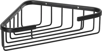 Produktbild von BYTRO Eckseifenkorb Messing Schwarz 150x245x60 mm für Bad & WC >> zum Bohren