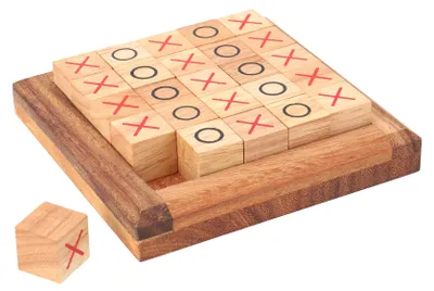 Produktbild von Brettspiel, Gesellschaftsspiel aus Holz - Tic-Tac-Toe, Braun, 3*13*13 cm, Brettspiele & Geschicklichkeitsspiele