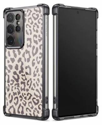 Produktbild von Personalisierte Hülle mit Bild für Samsung Galaxy S25 Ultra Elektroplattiert TPU Stoßdämpfer Handyhülle mit Hülle mit Leopardenmuster