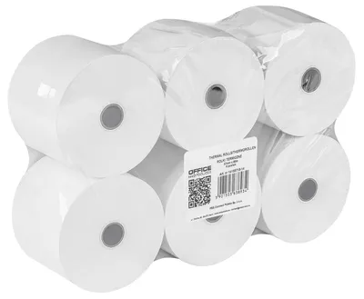 Obrázek produktu pro KANCELÁŘSKÉ POTŘEBY: Role pro pokladny, termorolky / 6 rolí - 57 mm x 80 m / bílé / termopapír