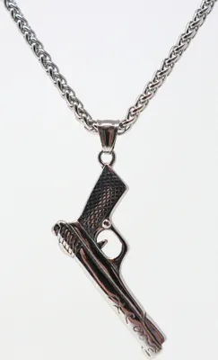 Produktbild von Lederkette Edelstahl 316 PISTOLE 50 cm Edelstahlkette