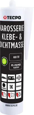Produktbild von TECPO Karosseriekleber Dichtstoff MS Polymer, 414g Schwarz UV-und Witterungsbeständig Überlackierbar- Abdichtung von Karosserieteilen, Blechen und Fugen