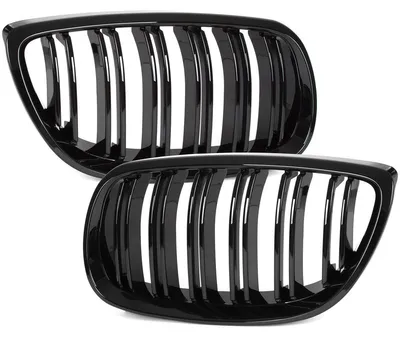 Sportgrill Kühlergrill DOPPELSTEG Schwarz Glanz für BMW 3 E92 E93 ab 2006-2010 – Produktansicht
