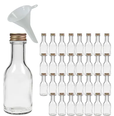 Obrázok produktu pre Sada 32 malých sklenených fliaš s uzáverom