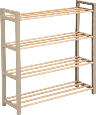 Produktbild von 4-stöckiges Schuhregal – 65 x 20 x 68 cm – Schuhschrank aus Holz und Kunststoff – Schuh-Organizer – Platzsparendes Schuhregal für Flur, Schlafzimmer oder Diele – FixWood