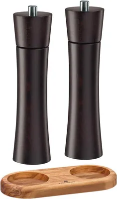 Produktbild von Zassenhaus Set Salzmühle & Pfeffermühle Frankfurt wenge & Untersetzer (24 cm)
