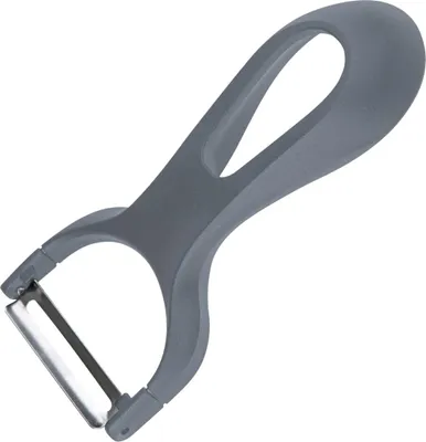 Produktbild von Fackelmann Ziehschäler 13,5 cm, Schäler mit sehr ergonomischem und leichtem Griff, hochwertiger Küchenhelfer mit Funktionsteil aus Edelstahl, geeignet für Obst und Gemüse aller Art (Farbe: Schwarz)
