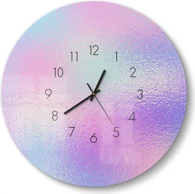 Produktbild von DEQORI Glasuhr Ø50 cm Zahlen 'Milchglas vor Pastell' Wanduhr Glas Uhr Design leise