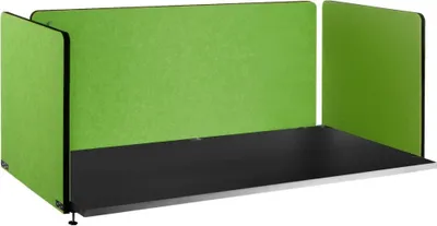 Produktbild von Schreibtisch-Sichtschutz aus Polyesterfaser 20mm dick - Akustische Tischtrennwand Grün - 1 Stk 152x61cm + 2 Stk 61x61cm Panele - Perfekt für Büro, Bibliothek, Klassenzimmer.