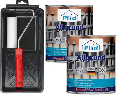 Produktbild von plid Premium Allgrund Rostgrundierung Grundierung Set 1,5l  - Anstreichset