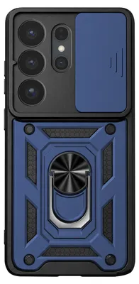 Produktbild von Avizar, Hülle mit Ringhalter und Kameraschiebeschutz für Galaxy S26 Ultra, Nachtblau