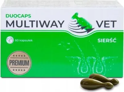 Image de JM SANTE MULTIWAY VET DUOCAPS pour la peau et le pelage des chiens et des chats, 60 gélules