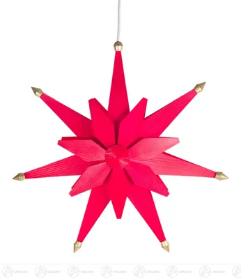 Produktbild von Fensterbild Weihnachtsstern Rot (40cm) von Dregeno Seiffen