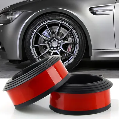 Productafbeelding van Spatbordverbreders Auto - Wielverbreders Rubber - Bescherming Tegen Krassen - Universeel Flexibel Profiel - 2x 150 cm - Zwart