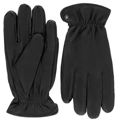 Roeckl Herren sportive Leder Handschuhe mit Fleece Futter in schwarz
