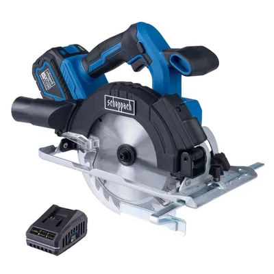 Produktbild von Scheppach Akku-Handkreissäge C-HCS165-X | Sägeblatt Ø165mm | Schnitttiefe max. 53mm bei 45° | LED | inkl. 4Ah Akku + 2,4A Ladegerät