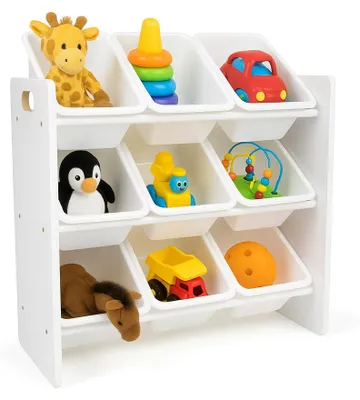 Obrázok produktu pre Regál na hračky GINGER HOME s 9 úložnými boxmi, farba: biela, model: JWTR-3006