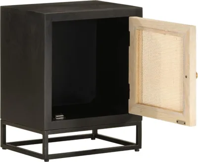Obrázek produktu pro vidaXL Noční stolek černý 40x30x50 cm z masivního dřeva manga a železa