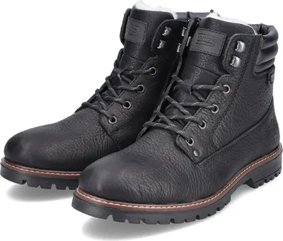 Produktbild von Rieker Herren Echtleder Winterboot RiekerTEX schwarz, echtes Lammwollfutter, Herren:48 EU